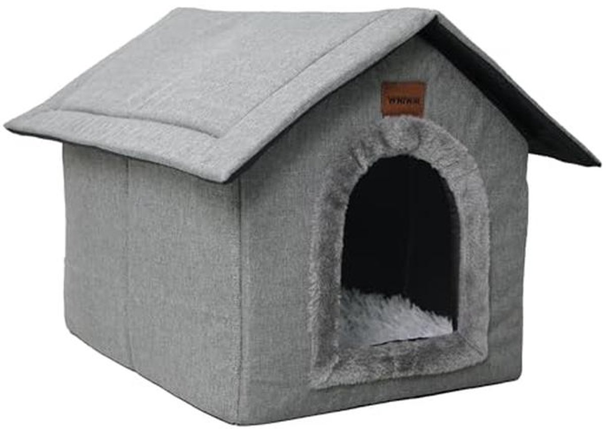 Kattenhuis voor binnen met pluche kussen - Opvouwbaar en zacht kattennest