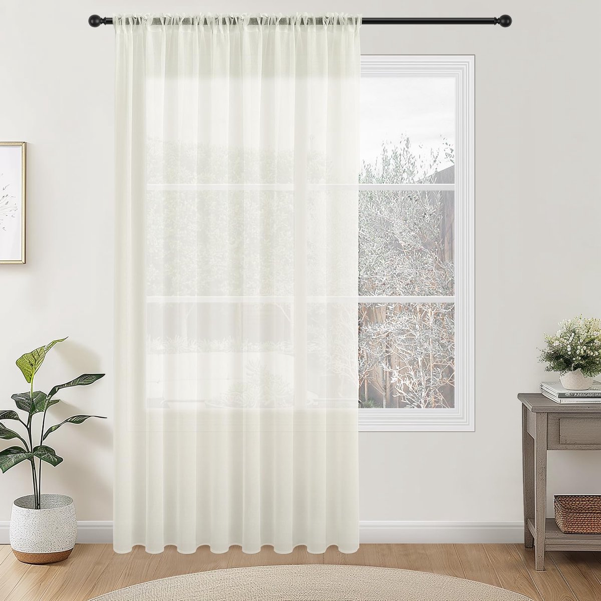 Unyqoos Elegante semi-transparante witte gordijnen voor sfeervolle raamdecoratie