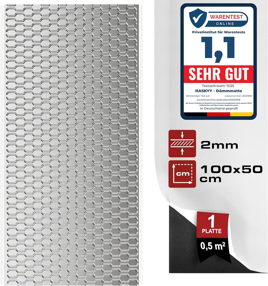 Zelfklevende Geluidsisolatie Plaat - Aluminium Butylrubber - 0,5 m² voor Auto