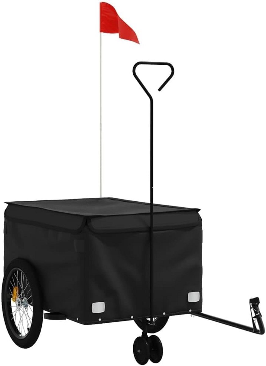 Robuuste Fietskar Zwart - 45kg Draagvermogen - Fietsaanhanger voor Transport en Bagage
