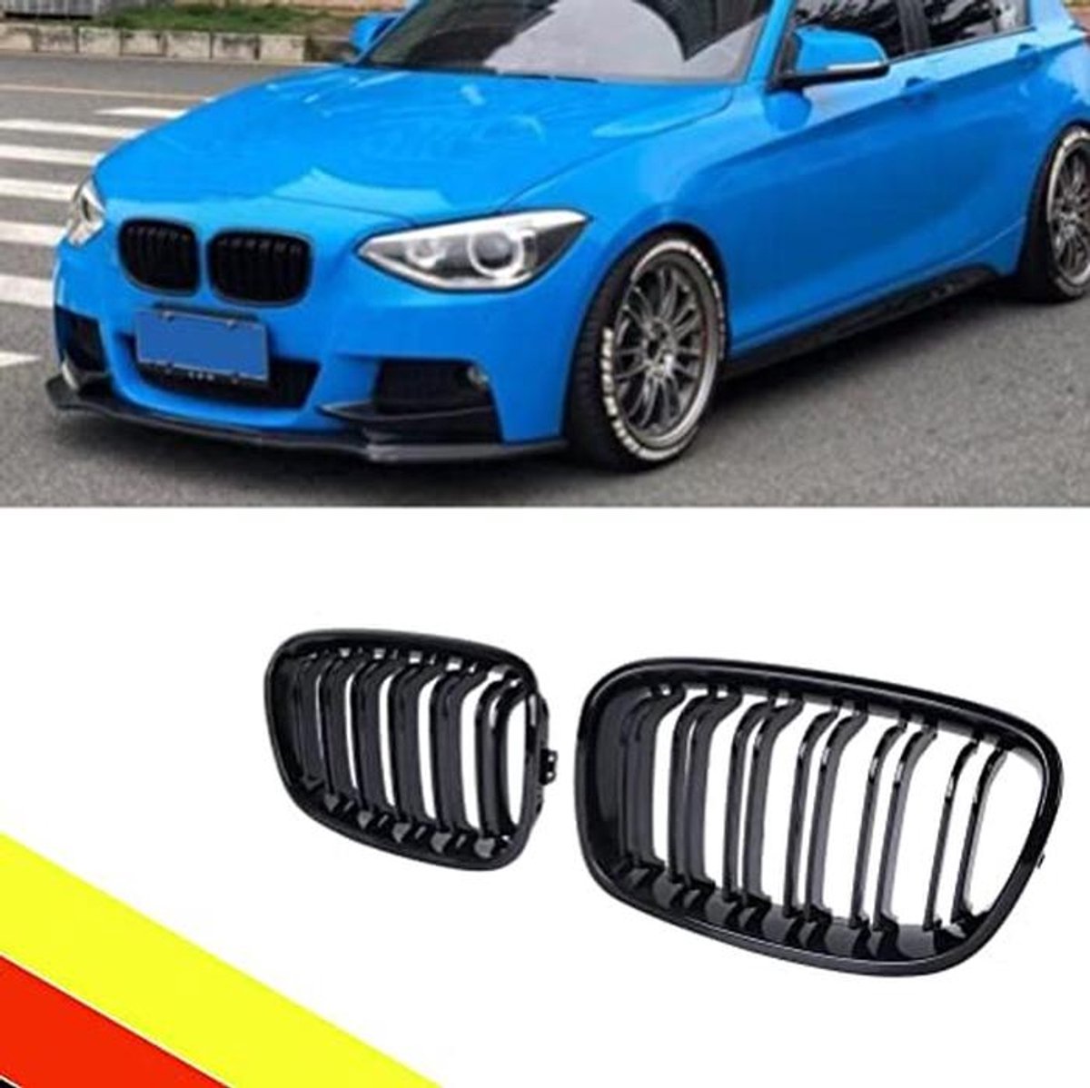 Radiator Grill Nier Sport Zwart Glans Dubbele Brug voor BMW 1 Serie F20 F21 (2011-2014)