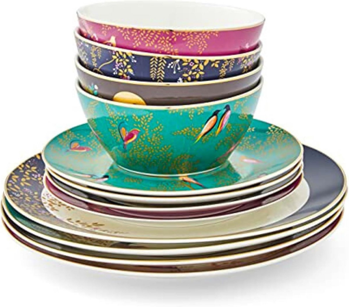 Luxe 12-Delige Porseleinen Servies Set voor Diner en Opgedekte Tafel