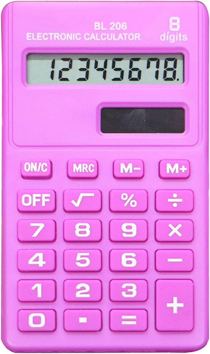Draagbare LCD-rekenmachine 8-cijferig - Handige en compacte calculator voor kantoor en studie