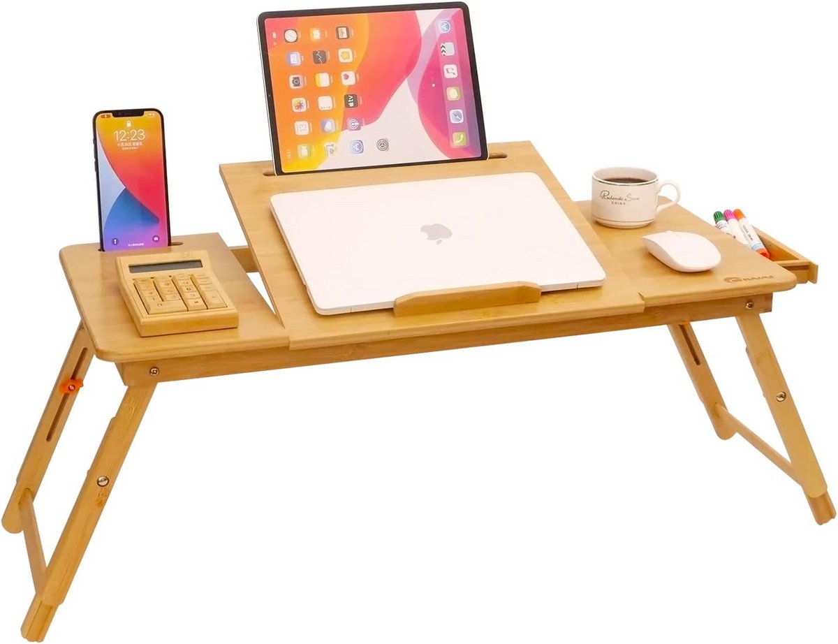 Laptop Bureau met Verstelbare Hoogte en Opvouwbare Design voor Werk en Studie