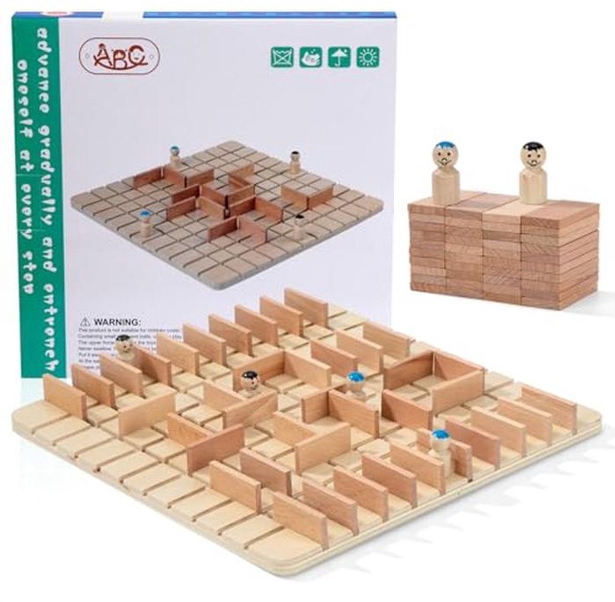 Houten schaakset met bord