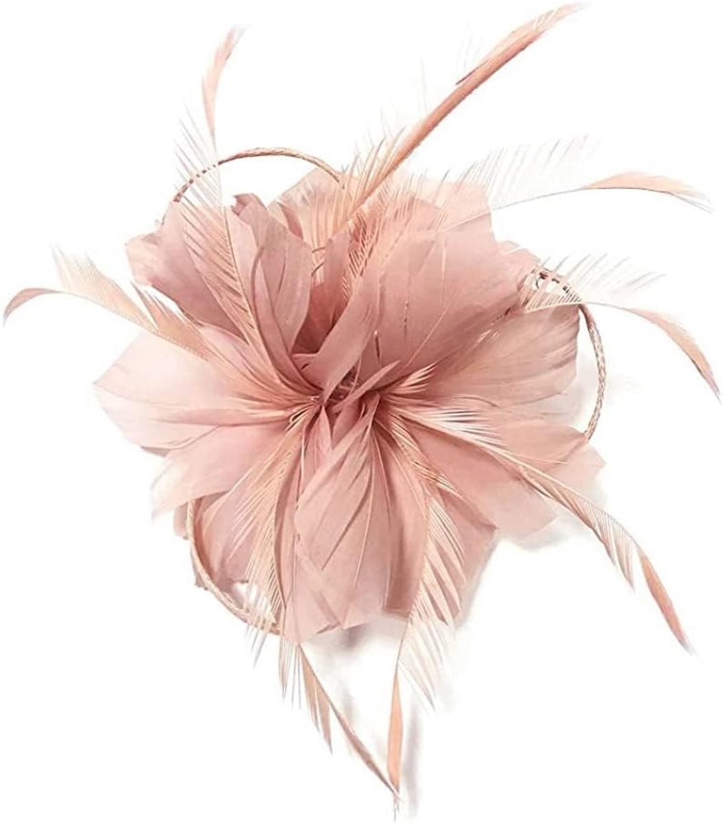 Elegante Fascinator Hoed Dames Roze Bloemen Hoofddeksel voor Bruiloft Race Feest