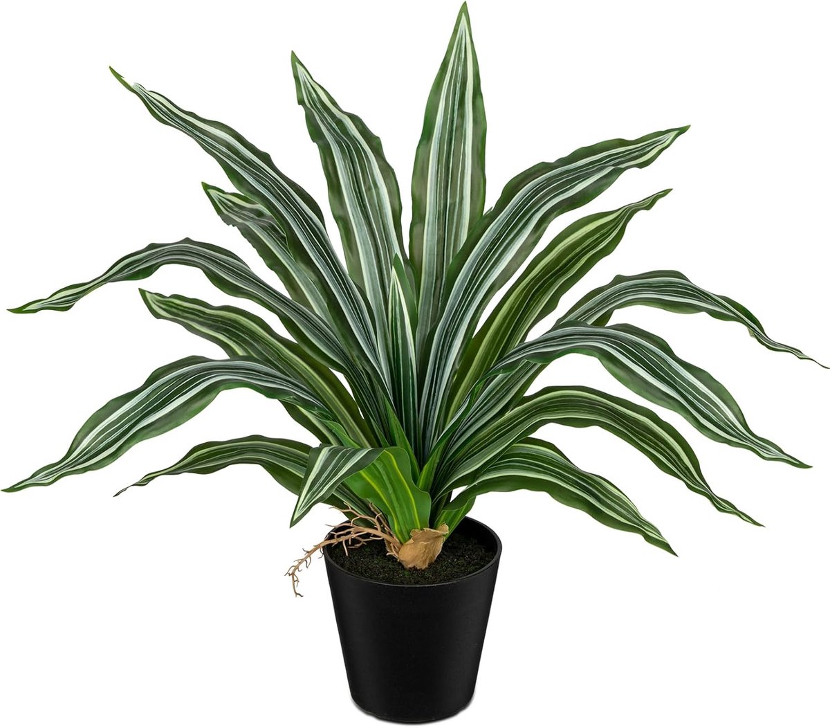 Fake Planten in Zwarte Potten - 18.5 inch Kunstmatige Dracaena Planten Binnen - Nep Groene Bureau Planten - Potted Fake Dracaena Fragrans Bush in Pot - Decoratieve Planten voor Badkamer en Woonkamer