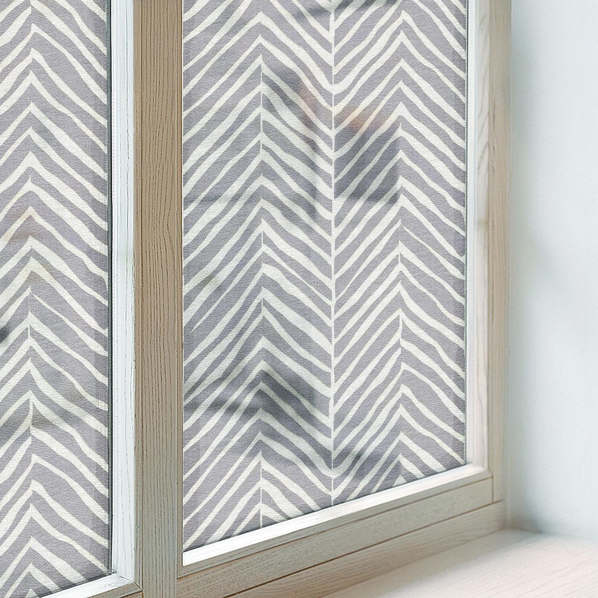 Coloray Privacy Folie Raam - Zigzagpatroon Anti inkijk Folie - 50x100 cm - Grijs Privacy Folie Raam - Raamfolie Tegen inkijk Glas in Lood - Voor de hal, voor de woonkamer, voor het kantoor - Raamfolie Zonwering