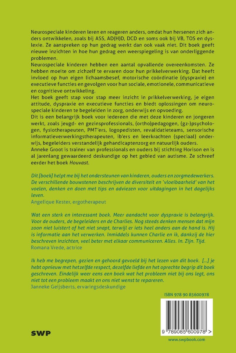 Neurospeciale kinderen begrijpen en begeleiden - back cover