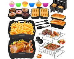 Ninja Heteluchtfriteuse Accessoires - Airfryer Accessoires Gescht voor Ninja Foodi Max Dual Zone AF400EU AF451EU 9,5L, Siliconenvorm Heteluchtfriteuse voor Russell Hobbs 2 Kamers 9L