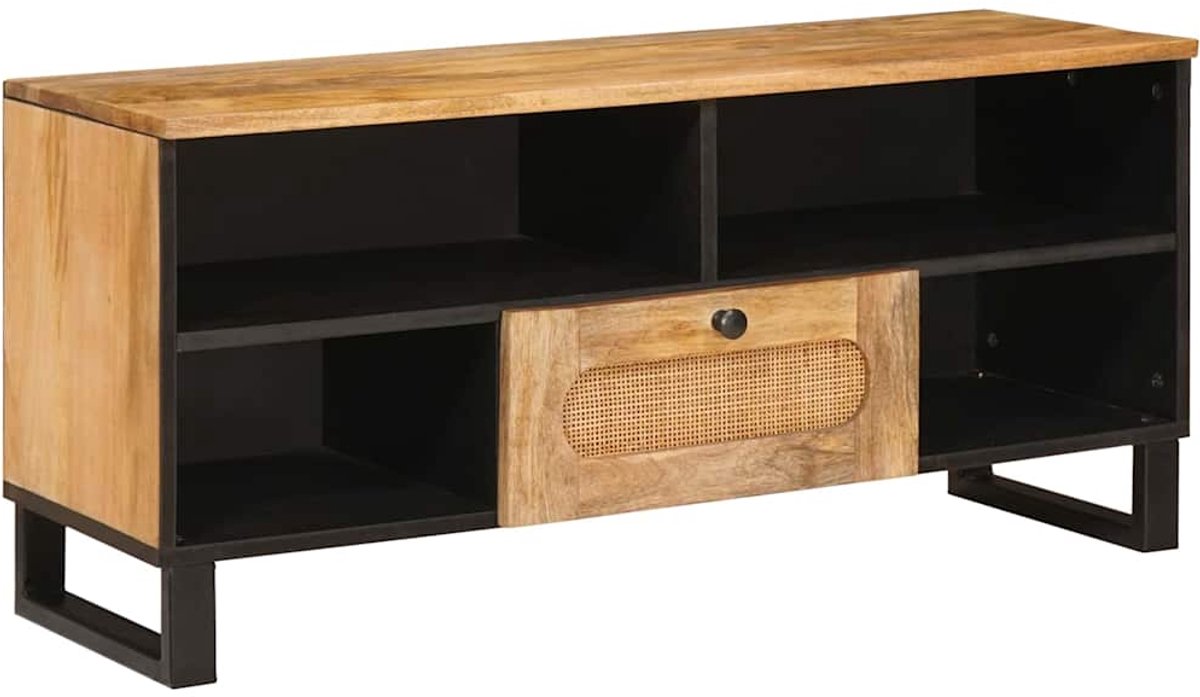 vidaXL - TV - Kast - met - lade - Bruin - 100 - x - 33 - x - 46 - cm - Massief - Mango - Hout