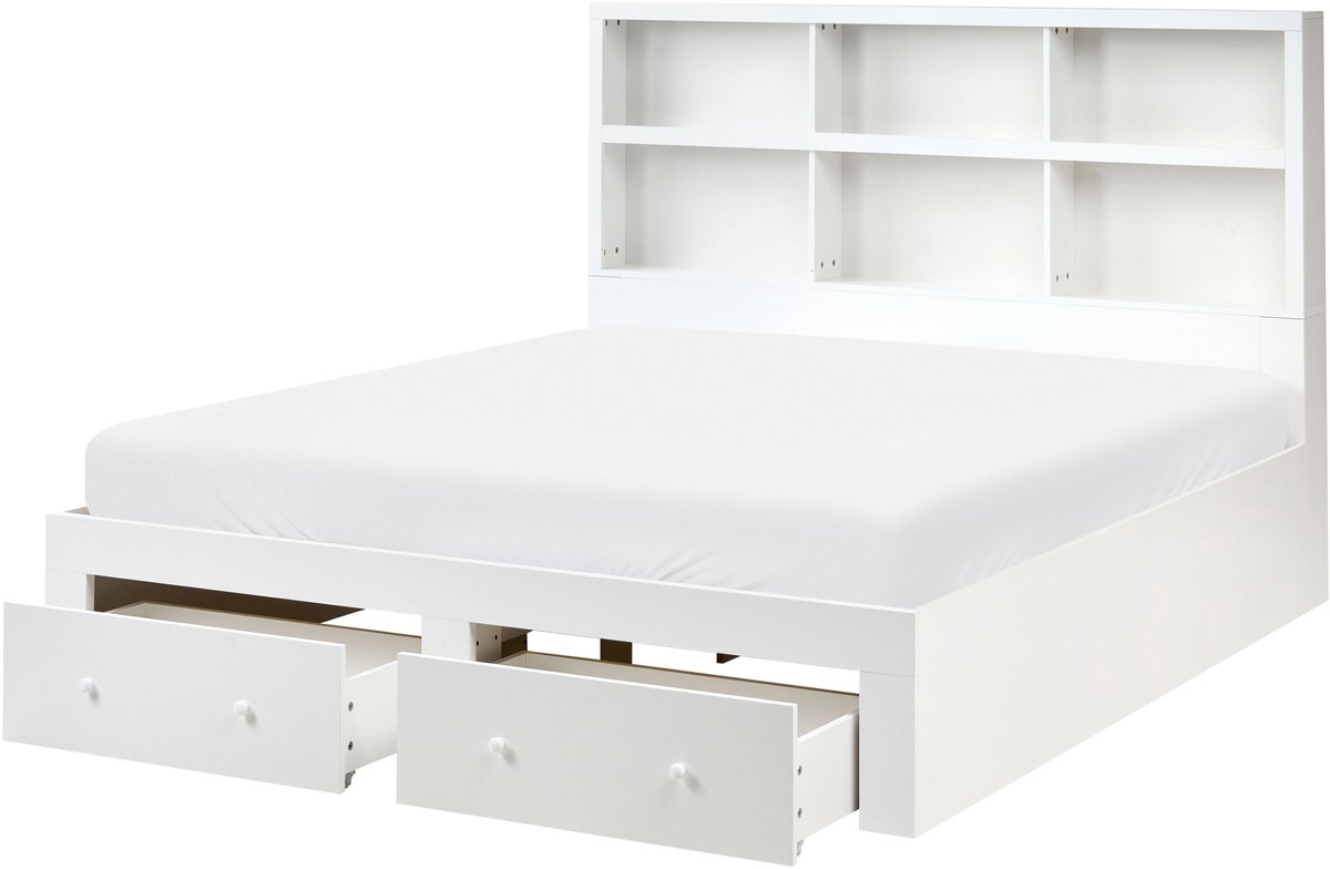 BELIANI TARARE - Bed met 2 lades - Wit - 160 x 200 cm - MDF