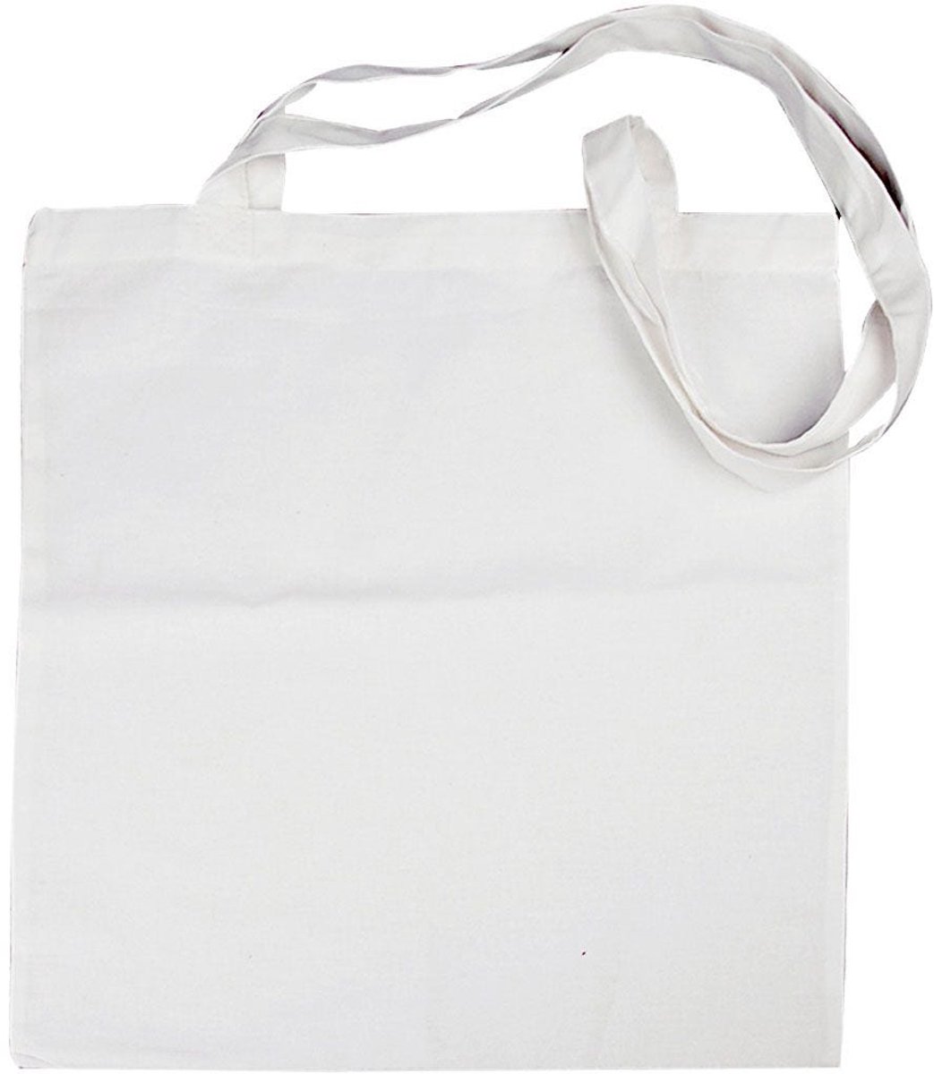 Tas met lang hengsel, afm 38x42 cm, 130 gr, wit, 10 stuk/ 1 doos