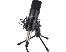 Condensatormicrofoon - incl. shockmount, kabel, statief - Met gratis lessen - Zwart - Devine M-Mic XLR BK