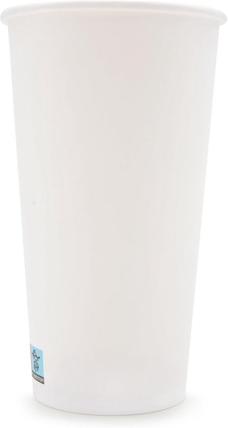 100 witte papieren bekers 240 ml voor de koffie om mee te nemen