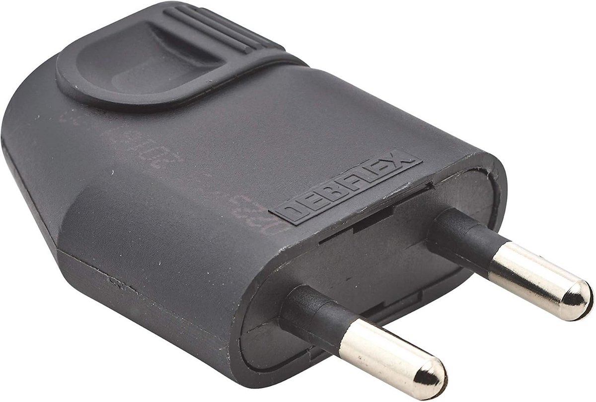Elektrisch Stopcontact met Stekker 220V Zwart - 4mm Diameter