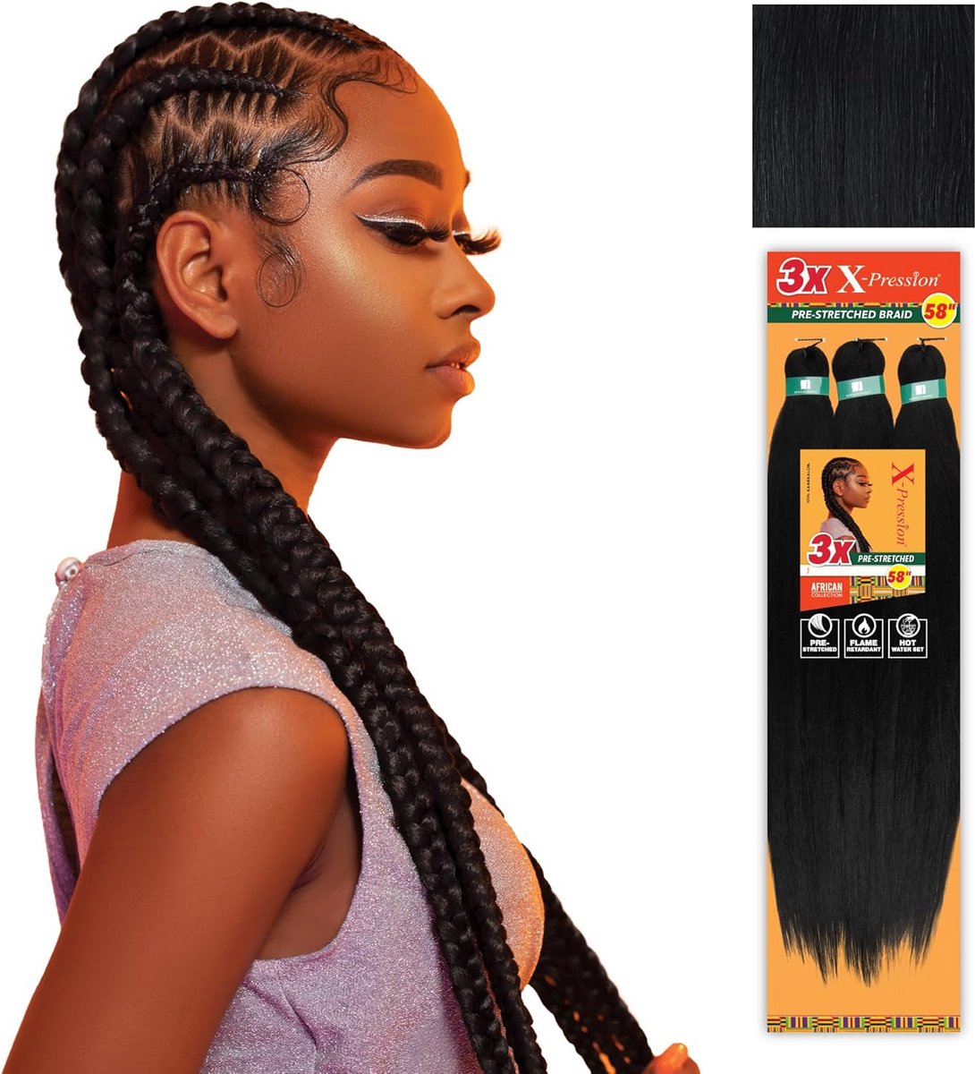 Synthetisch Vlechtkapsel Haar - 3X Vooruitgerekt 58 Inch