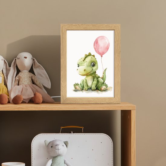 Nachtlampje 15x20 cm - Kinder lampje - Draak - Baby dier - Roze ballon - Tafellamp kinderkamer - Slaapkamer lamp - Bedlamp kinderen - Kinderlampje stopcontact - Wandlamp babykamer - Nachtlampjes van OnlyWow — afbeelding 3