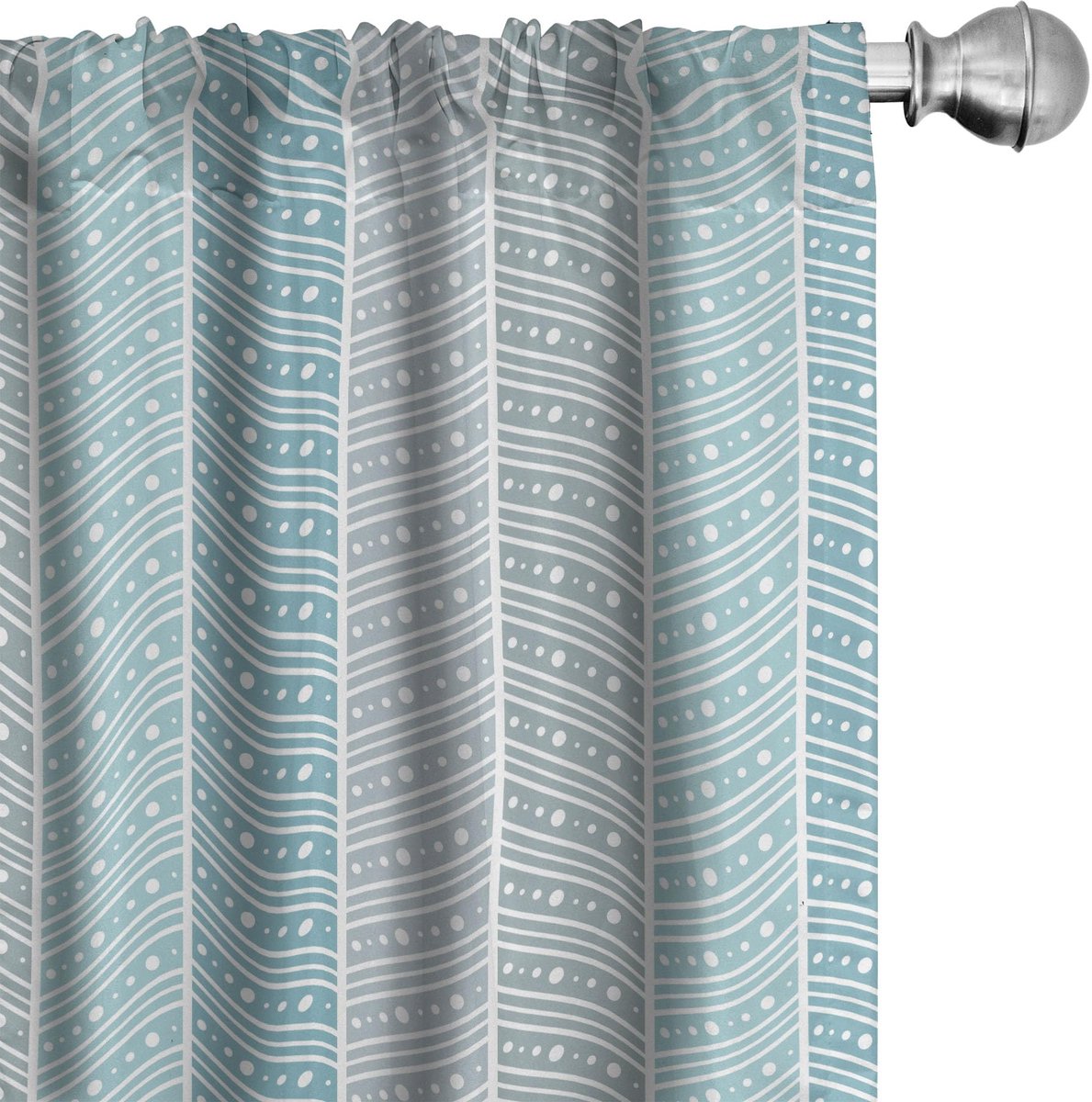 ABAKUHAUS Geometrische Gordijnen – 2x75×245 cm – Microvezel, Halfschaduw, Lichtblauw Hellblauw