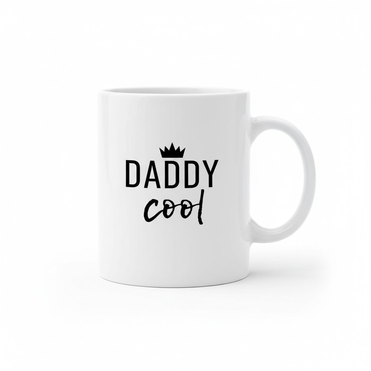 Daddy Cool Kroon Tekst Mok 330 ml – Trendy Koffie- en Theemok Cadeau voor Papa