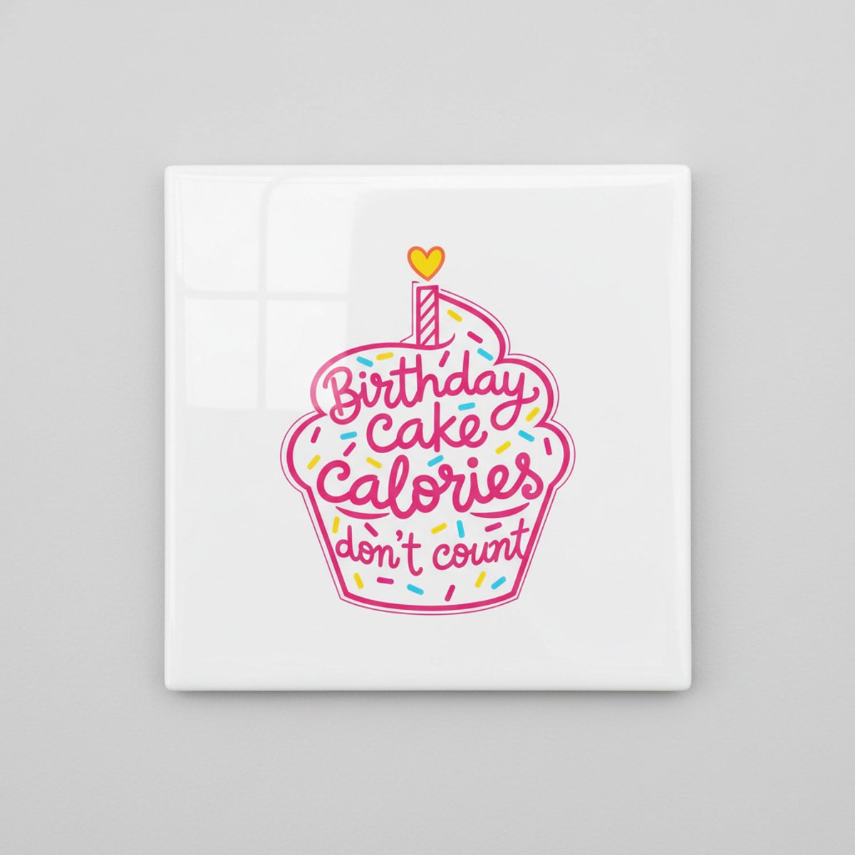 Birthday Cake Calories Tellen Niet Decoratieve Tegel – Leuke Tekst Wandtegel – 15 x 15 cm
