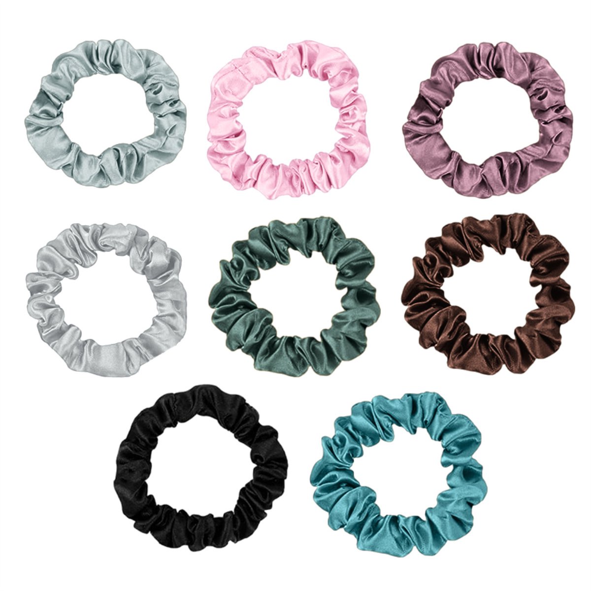 QTTVBTNA - 8-delige Satijnen Haar Elastiek - Haarelastiekjes - Elastische Paardenstaart Scrunchies - voor Diverse Hairstyles - Multicolor Haaraccessoires