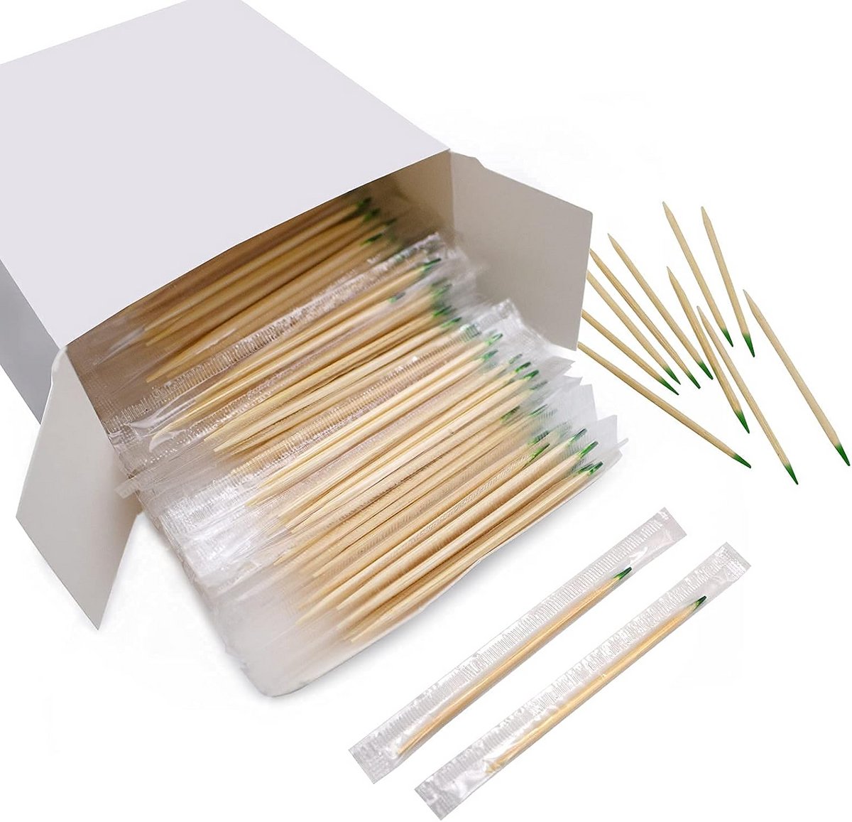 1000 Mint Houten Tandenstokers - Bamboe Voedselprikkers 6.3 cm - Ideaal voor Snacks, Cocktails en BBQ