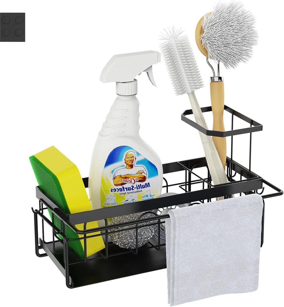 Keuken organizer spoelbak met spons- en vaatdoekhouder