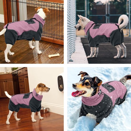 CITÉTOILE Warme Hondentrui, rolkraag-gebreide hondentrui met ruitpatroon, puppykleding met linnen gaten voor herfst winter, warme jas, kleding voor