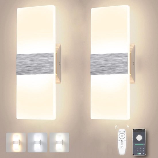 SJKJNK Wandlampen, moderne led-wandlampen op batterijen, draadloze USB