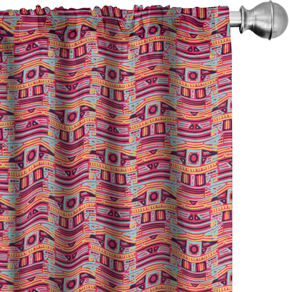 ABAKUHAUS Voorhangen – 2x75x175 cm – Mikrofaser – Magenta/Blauw