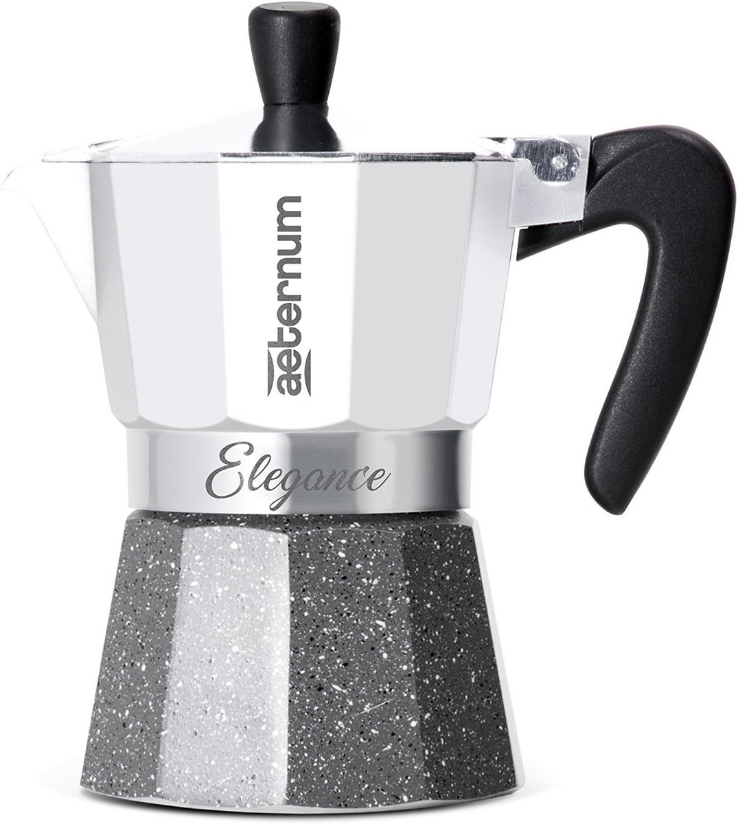 Klassieke Espressomaker Aluminium Wit en Steengrijs voor 3 Koppen
