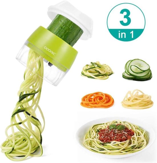 Spiralizer voor Groentesnijden in 3-in-1 Design - Keukenaccessoire voor Courgette Pasta - Handig voor Gezond Koken met Courgette Spaghetti — afbeelding 5
