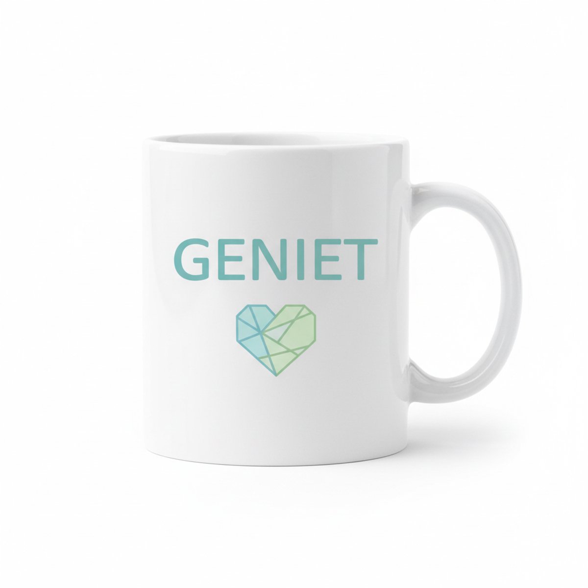 Geniet Mok – Minimalistische Tekst met Hart Design Koffiemok – 330 ml Keramische Mok