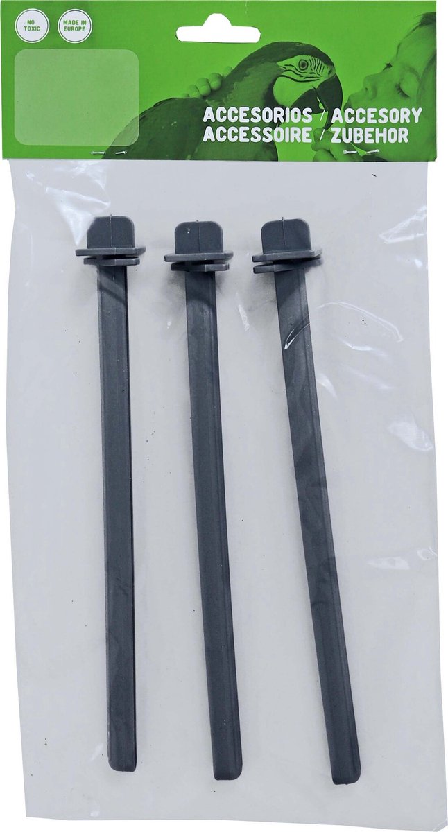 Voltrega Zitstok Plastic met Klem Zak á 3 stuks Grijs