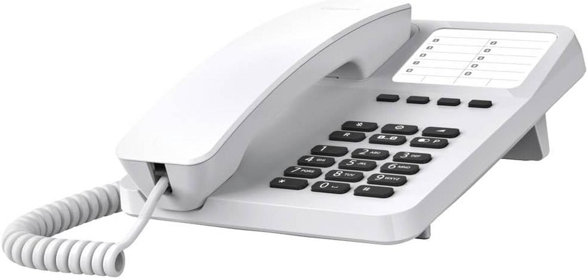 Vast Telefoon met Snoer, 10 Directknoppen & Hoortoestel Compatibel - Wit