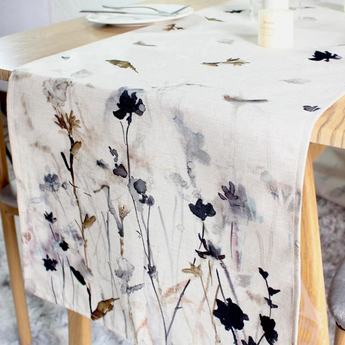 Stunq® Tafelloper, modern, lentedecoratie, tafel, weerbestendig, linnen, lange tafelloper, afwasbaar, outdoor tafelkleed, lente, voor feest, tafelmat, keuken, loper, 40 x 140 cm