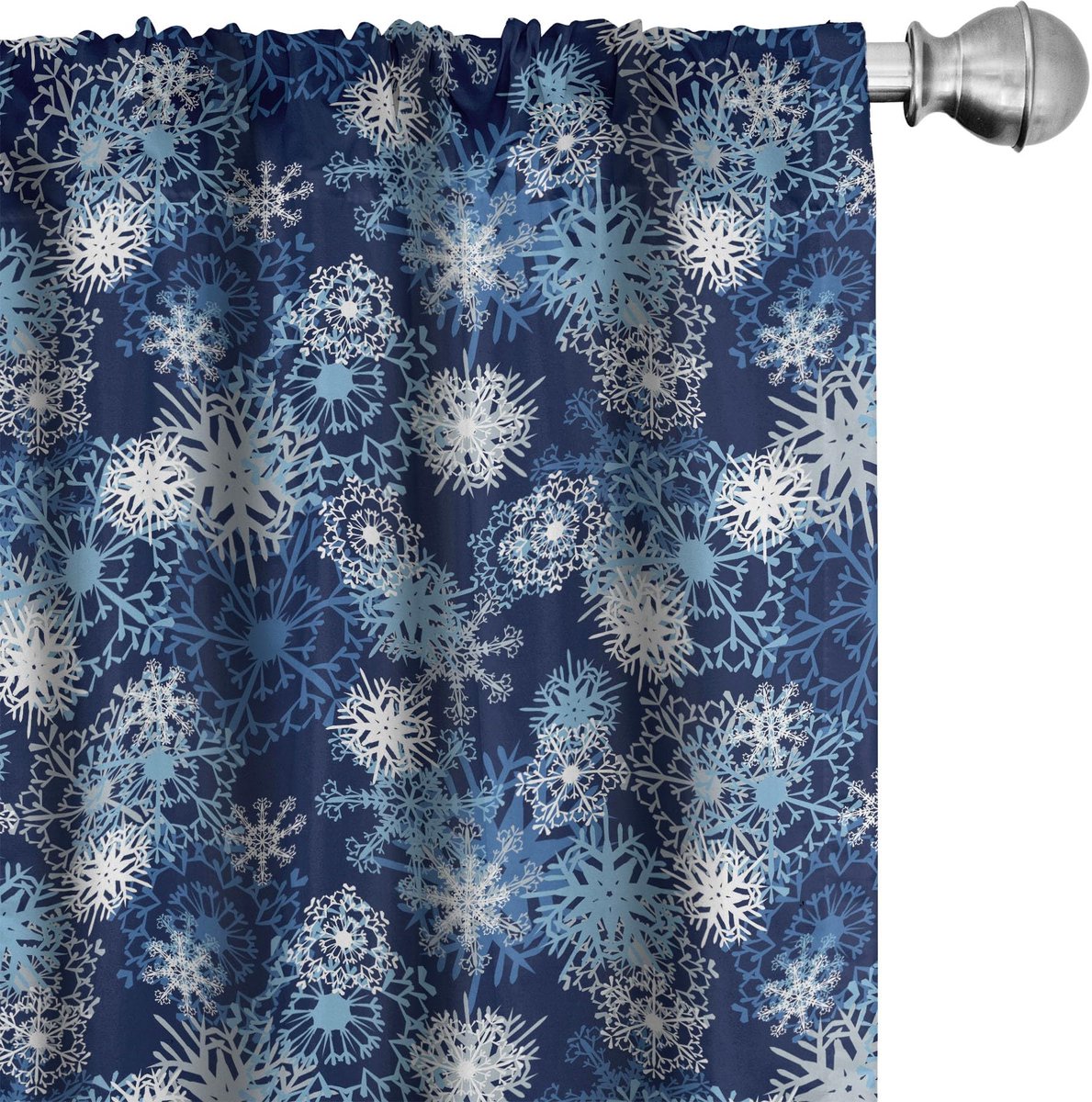 ABAKUHAUS Winter Gordijnen – 2x75x245 cm – bleekblauw/donkerblauw Blassblauw
