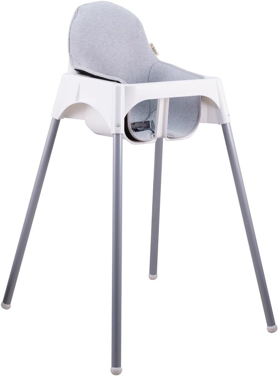Comfortabel Zitkussen voor Kinderstoel - Geschikt voor Ikea Antilop - Ademend Katoen Grijs – foto 6