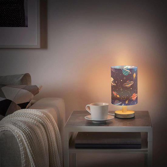 Nachtkastlamp Kinderkamer Ruimtevaart Thema LED Bureaulamp met USB-poort — afbeelding 3