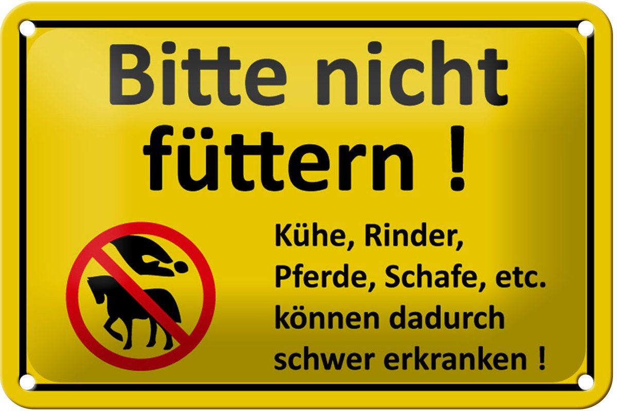 Blechschild Warnschild 18x12cm Bitte nicht füttern