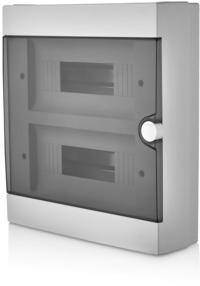 Opbouw Groepenkast 24 Modules 2 Rijen Verdeelkast Wit IP40 voor Garage, Kelder en Vochtige Ruimtes