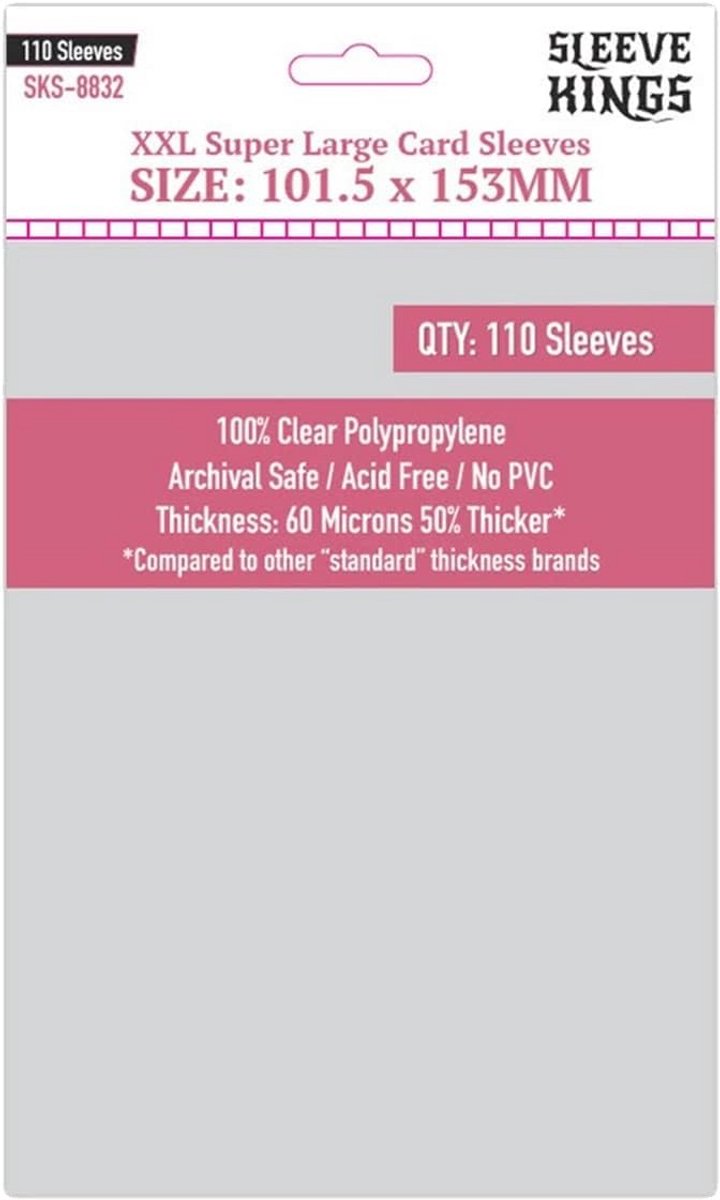 Super Large Kaarthoezen Mouwen - XXL (101,5 mm x 153 mm) | 110 Stuks | Polypropyleen (PP)