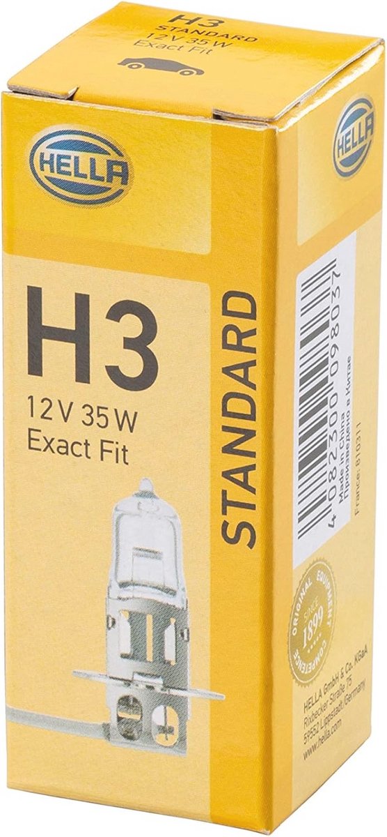 H3 Halogeen Gloeilamp 12V 35W - PK22S - Standaard - 1 Stuk