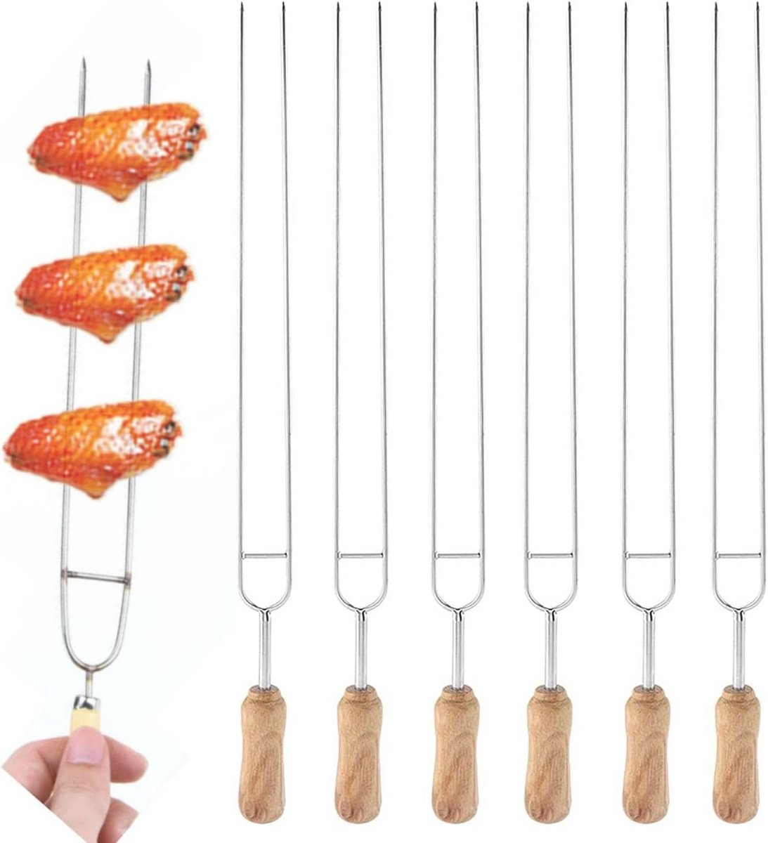 Metaal Kabob Spiesjes voor BBQ en Grillen - Herbruikbaar en Roestvrij Staal