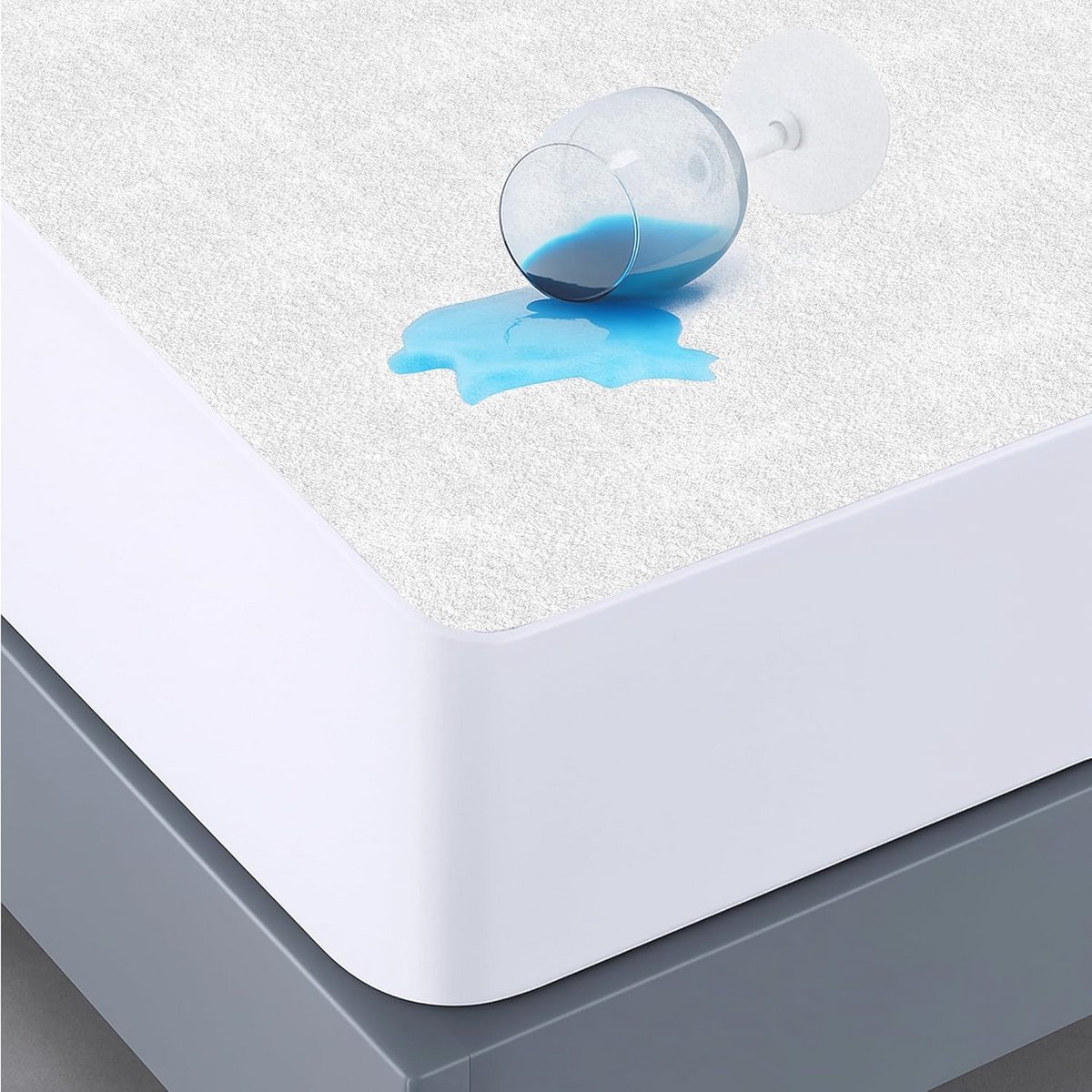 Waterproof Mattress Protector 180x200cm - 2-Piece Fitted Cotton Cover - Breathable, Anti-Mite, Hypoallergenic, Antibacterial - Machine Washable