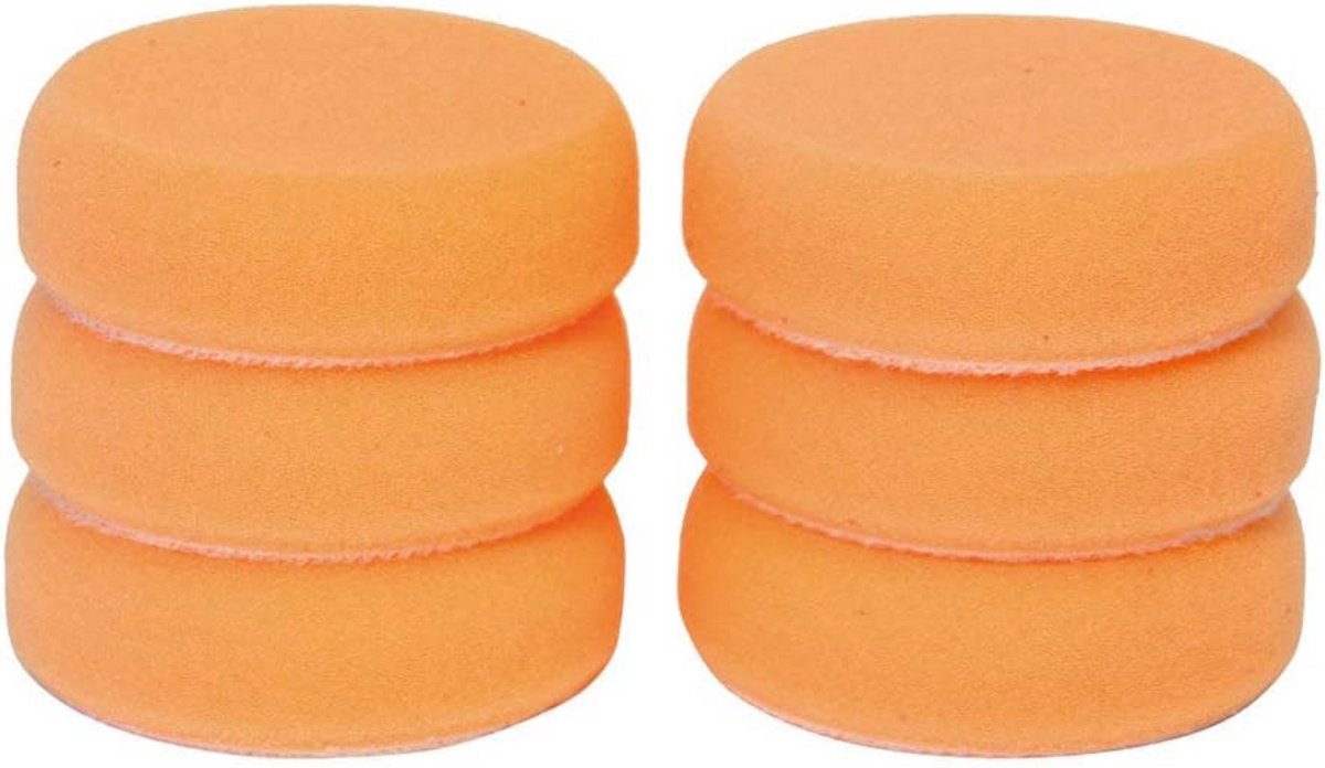 Polijstpadset 75 mm - Middelharde Polijstspons met Klittenband - 6 Stuks