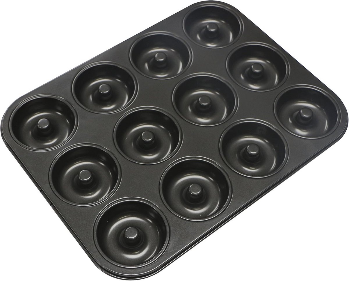 Donut Bakvorm en Muffin Bakvorm Set - 12 Delige Antiaanbak Mallen Ø7 cm
