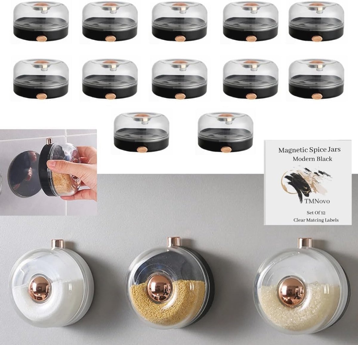 Magnetische kruidenpotjes voor koelkast - set van 12 innovatieve kruidencontainers