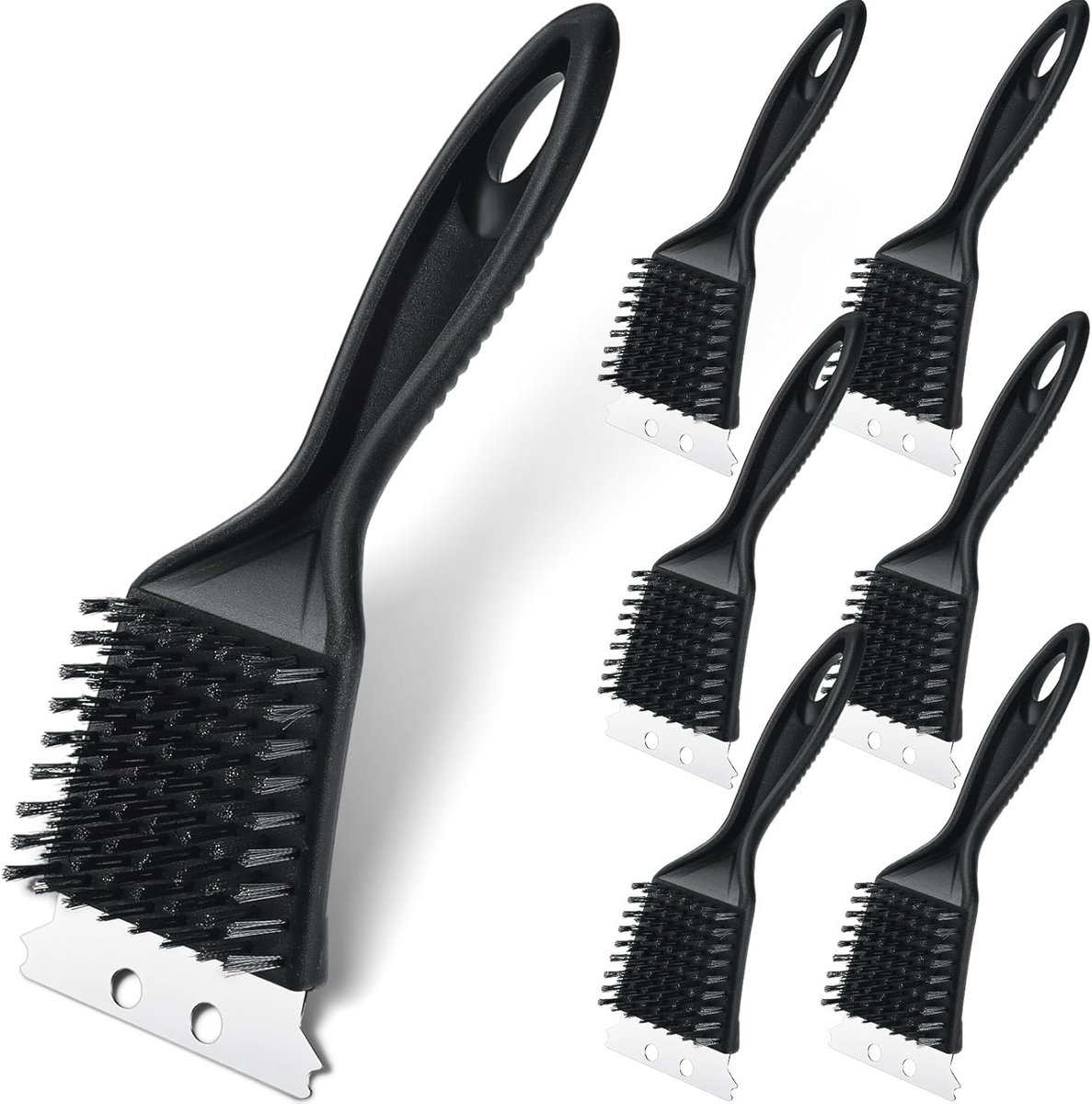 Grillborstel Set van 6 - 20 cm Roestvrijstalen BBQ Schoonmaakaccessoires